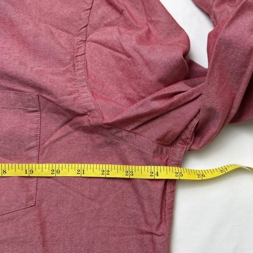 Banana Republic Mens Button Down Shirt Red Size XL Long Sleeve Cotton Heathered